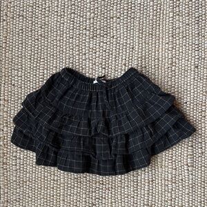 Black Plaid Ruffle Skirt /skort